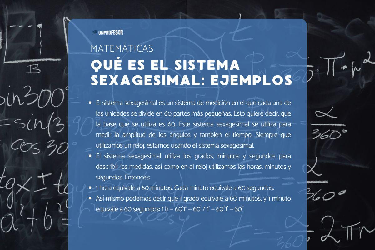 Qué es el sistema sexagesimal: ejemplos