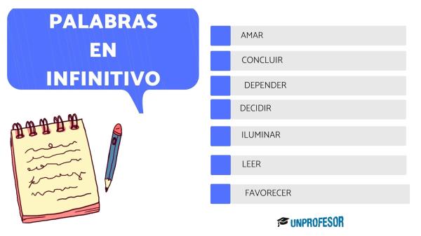 Lista de palabras en infinitivo - Completa lista de palabras en infinitivo