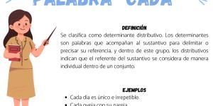 Qué tipo de palabra es CADA