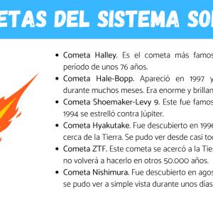 Cuáles son los cometas del sistema solar