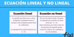 Diferencia entre ecuaciones lineales y no lineales - con ejemplos