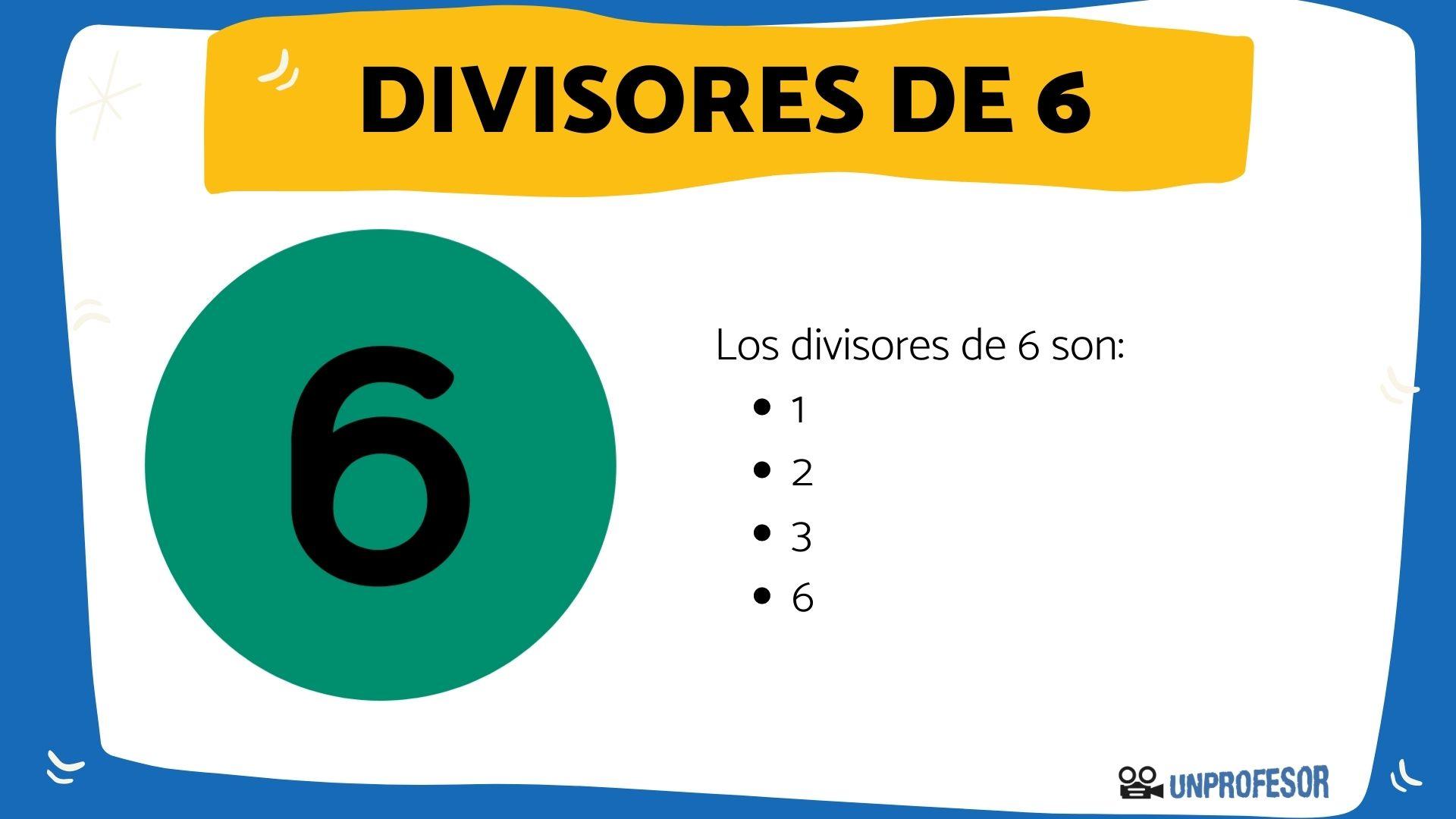 Cuáles son los DIVISORES de 6 - para niños y niñas de primaria