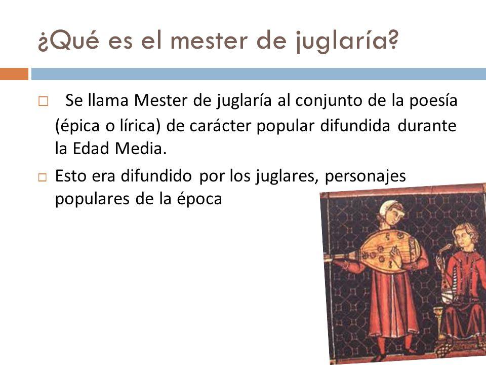Mester de Juglaría Características y ejemplos