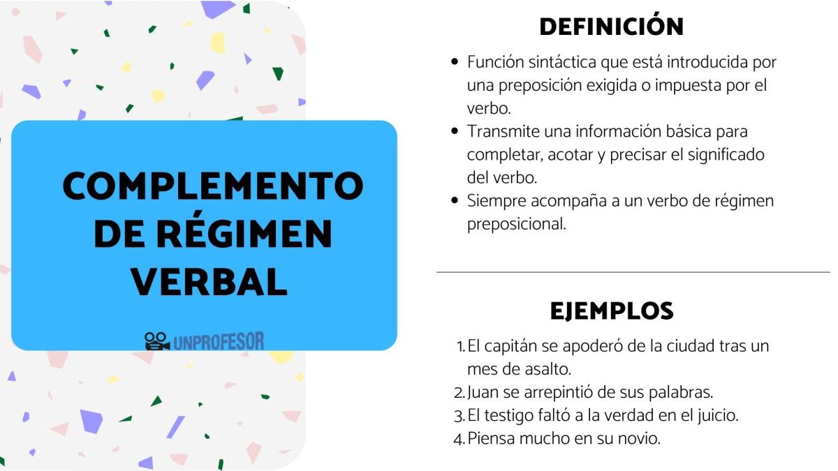 Qué es el Complemento de Régimen Verbal y ejemplos