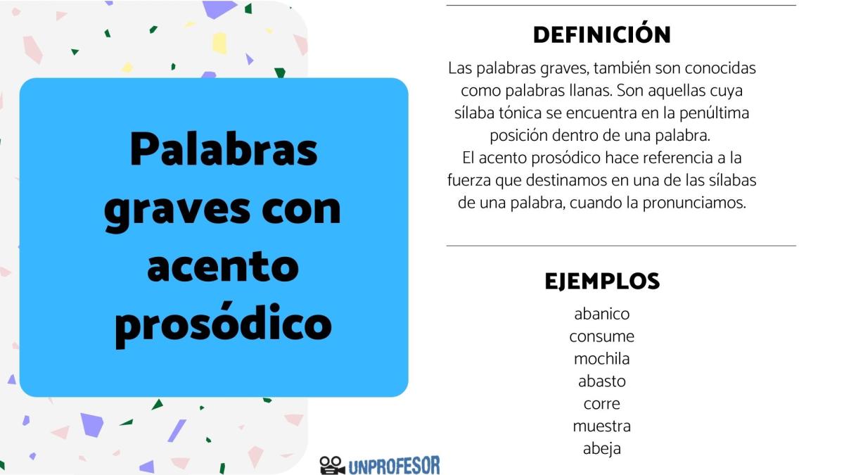 Ejemplos de palabras graves con acento prosódico