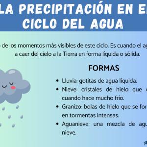 Precipitación en el ciclo del agua - resumen