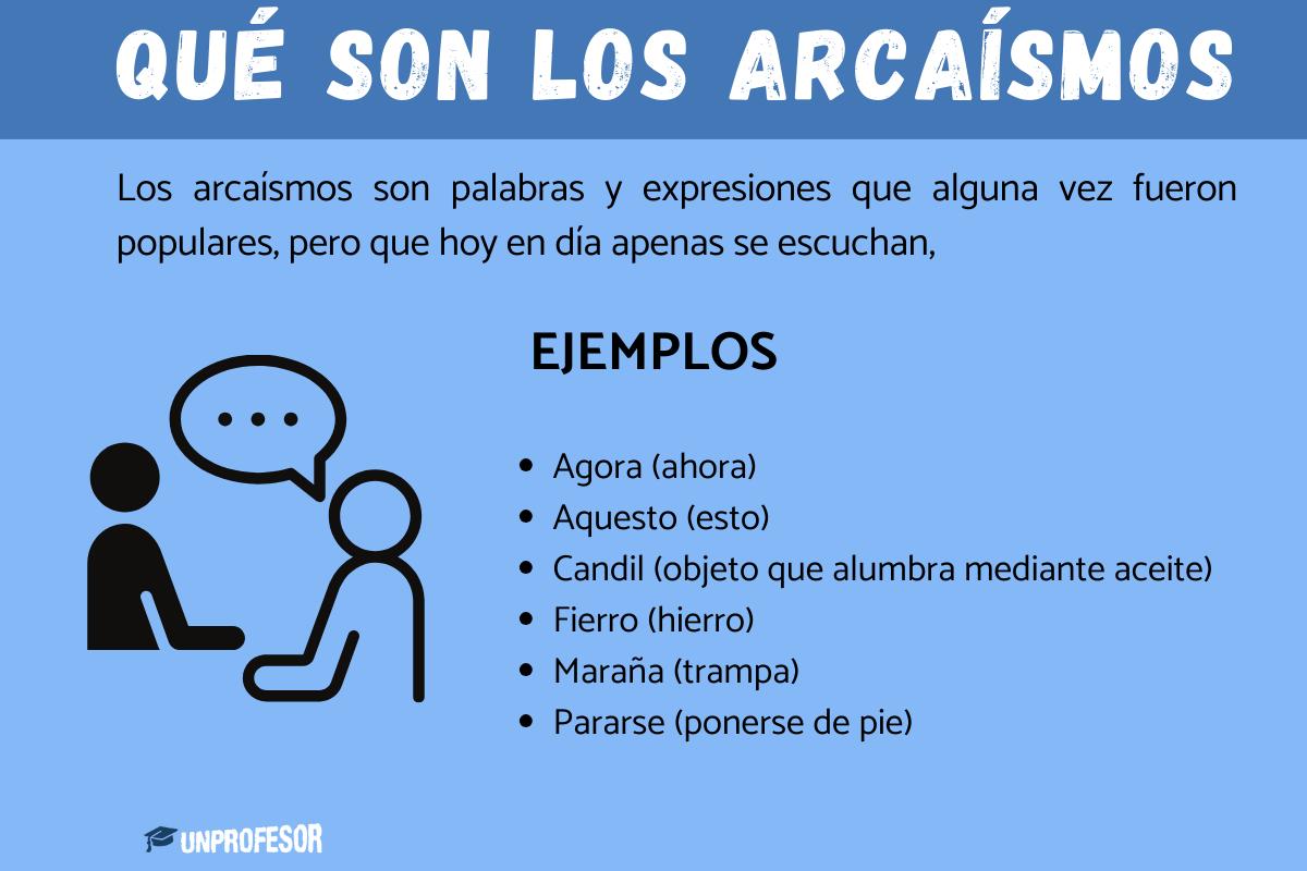 Qué es un arcaísmo: ejemplos