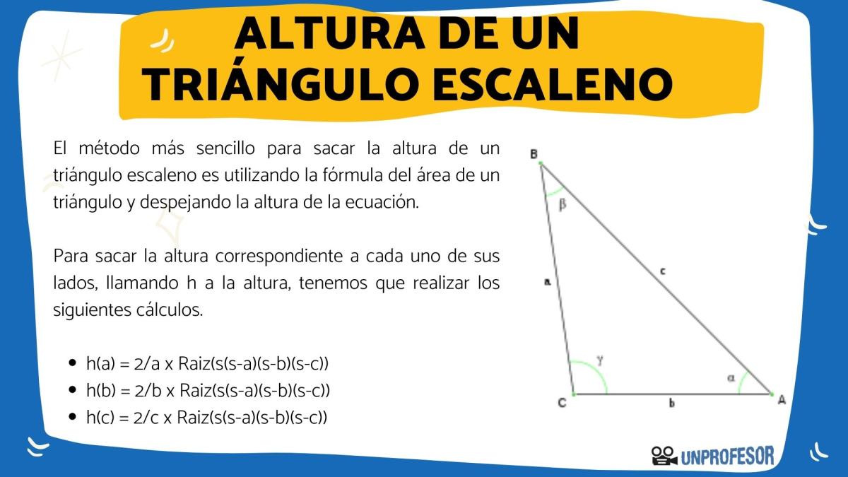 Cómo sacar la altura de un triangulo escaleno