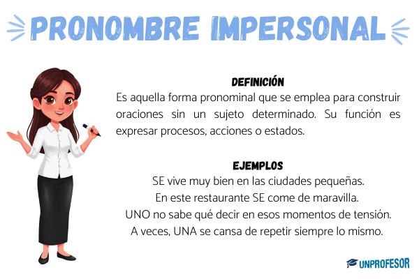 Qué es el pronombre impersonal: ejemplos - Pronombre impersonal: ejemplos