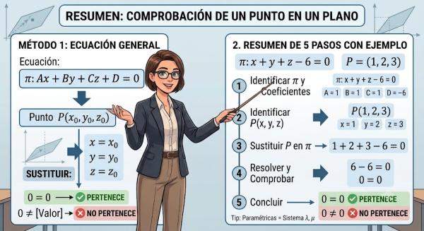 Cómo saber si un punto pertenece a un plano - Pasos para comprobar si un punto pertenece a un plano