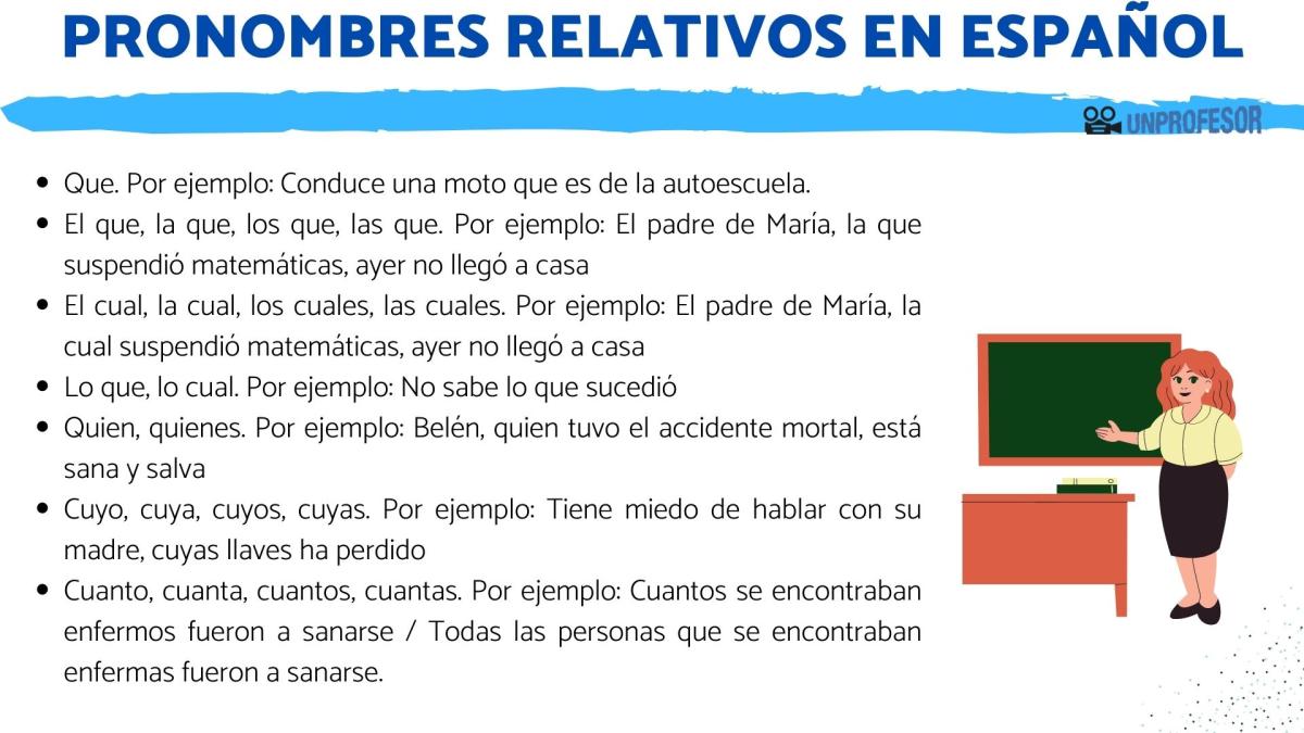 Cuáles son los pronombres relativos en español