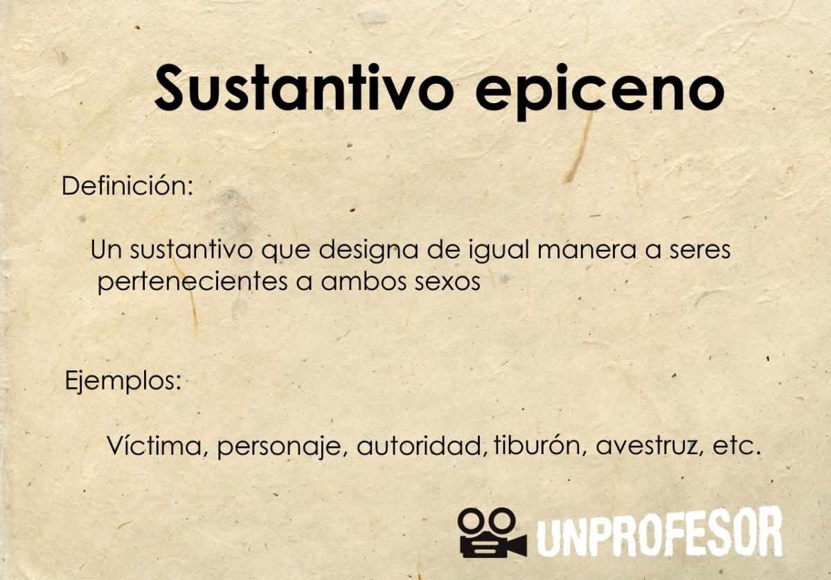 Qué es el sustantivo epiceno y ejemplos