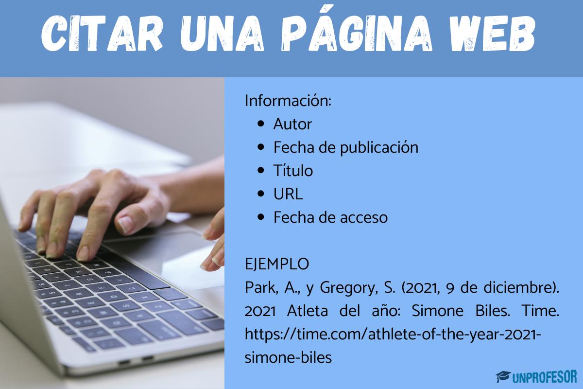 Cómo citar una página web - ejemplos