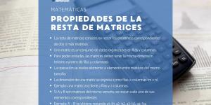 Propiedades de la resta de matrices