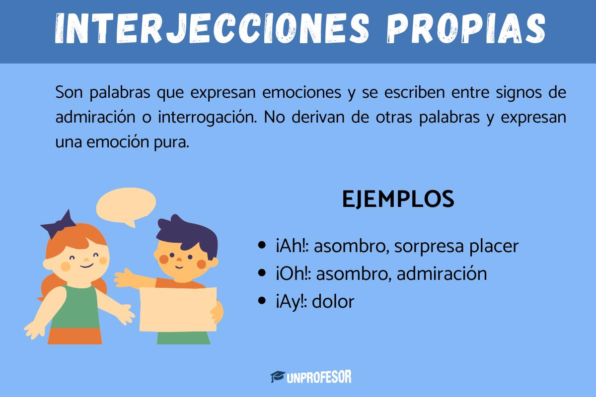 Interjecciones propias - con ejemplos