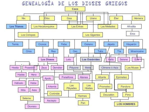 Los dioses de la Mitología Griega - ¡Los más importantes! - Dioses del olimpo: árbol genealógico