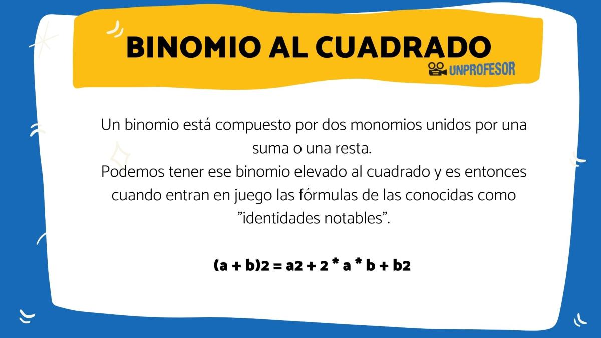 Qué es un binomio al cuadrado y ejemplos