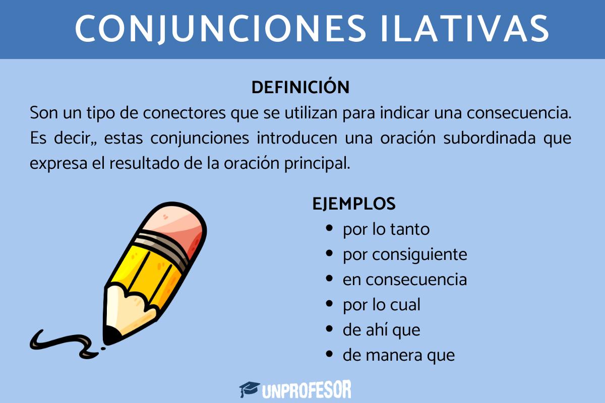 Qué son las conjunciones ilativas - con ejemplos