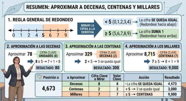 Cómo aproximar a las decenas, centenas y millares