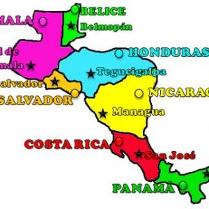 Países y capitales América Central