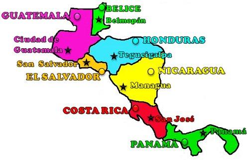 Países y capitales América Central