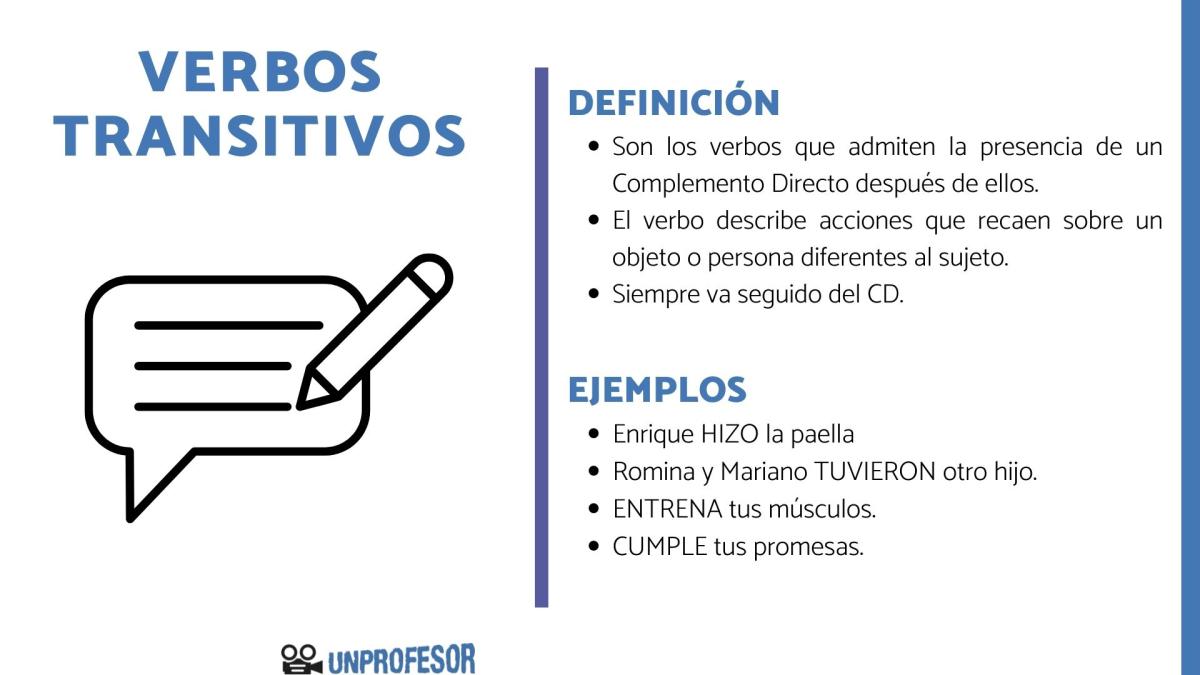 Qué es un verbo transitivo y ejemplos