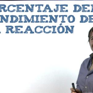 Porcentaje del rendimiento de la reacción