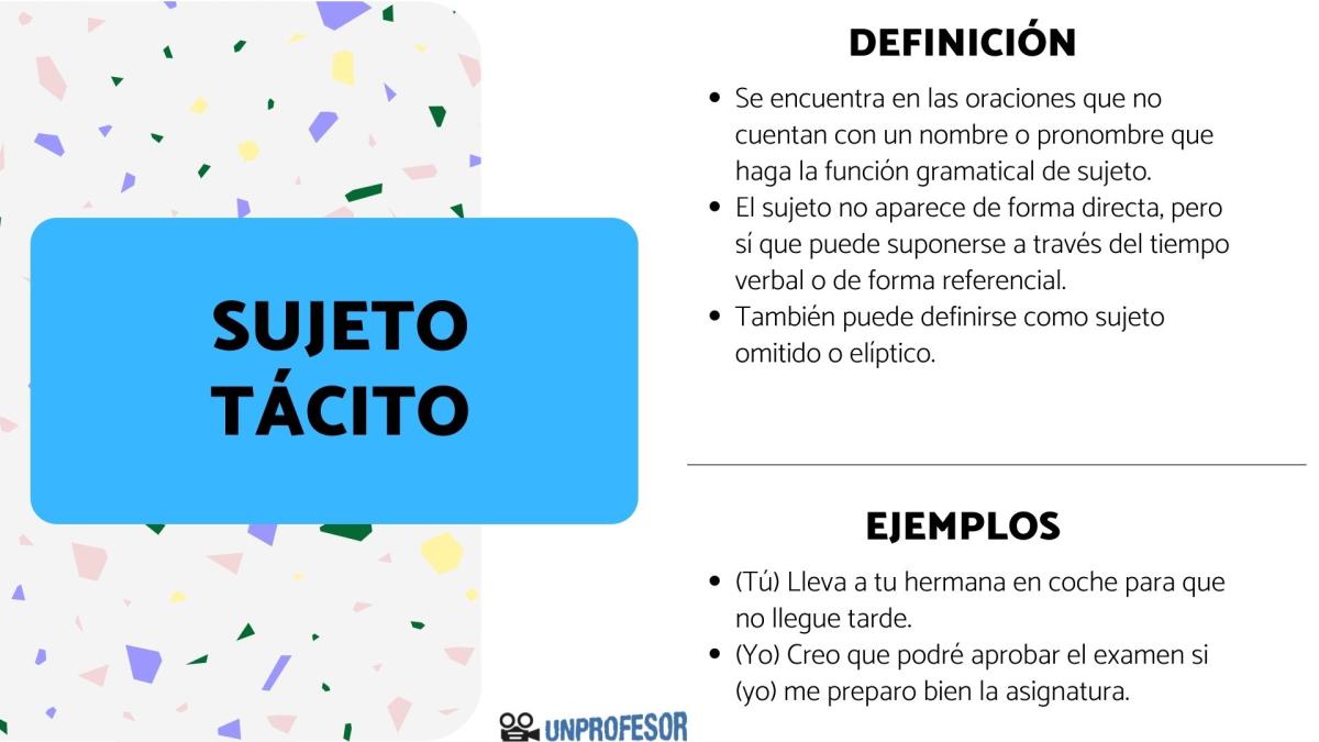 Ejemplos de oraciones de sujeto tácito