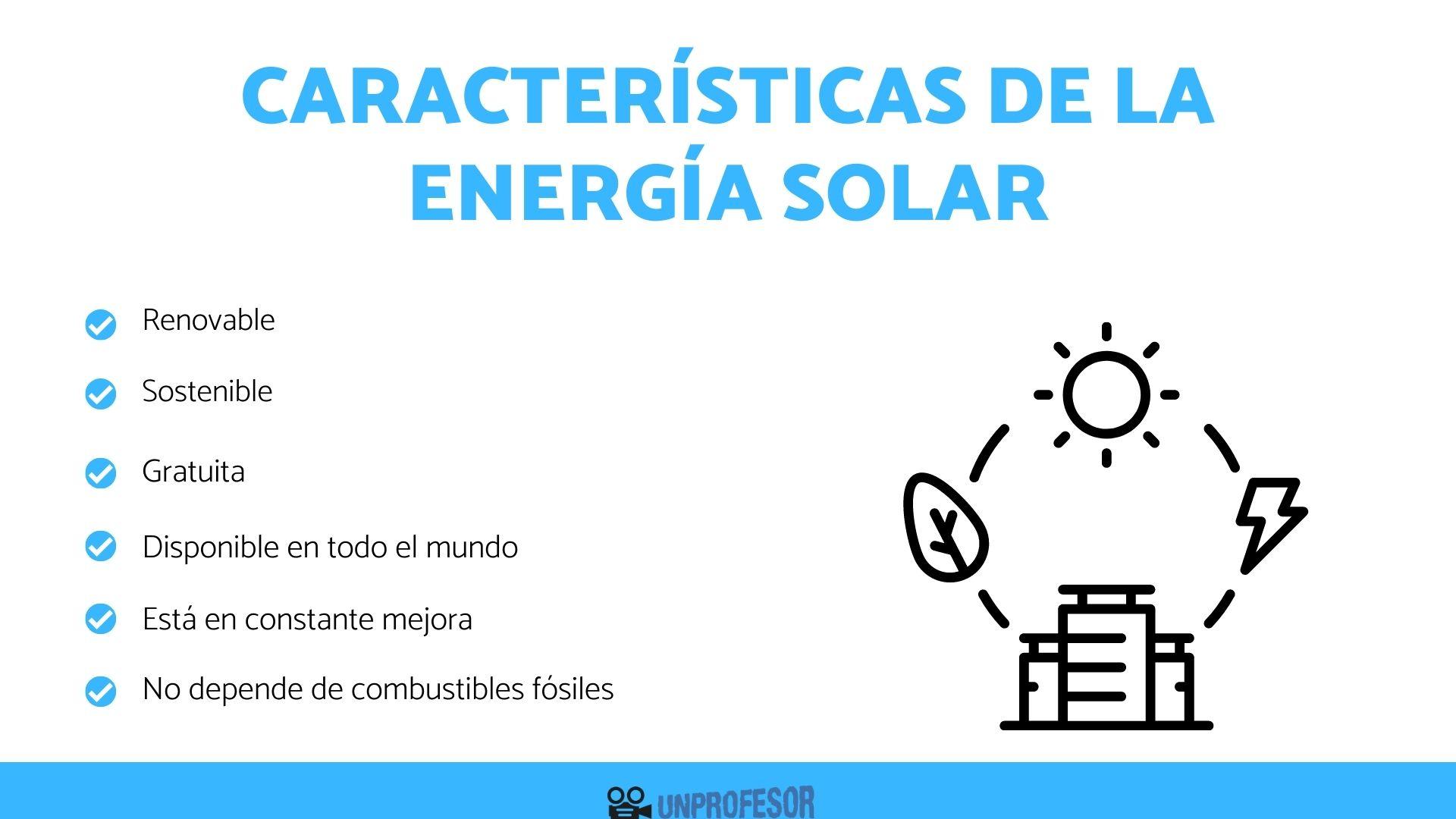 7 características de la energía SOLAR resumen
