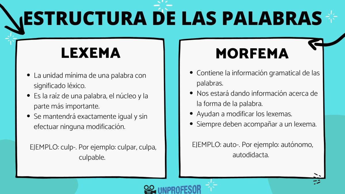Estructura de las palabras: morfemas y lexemas