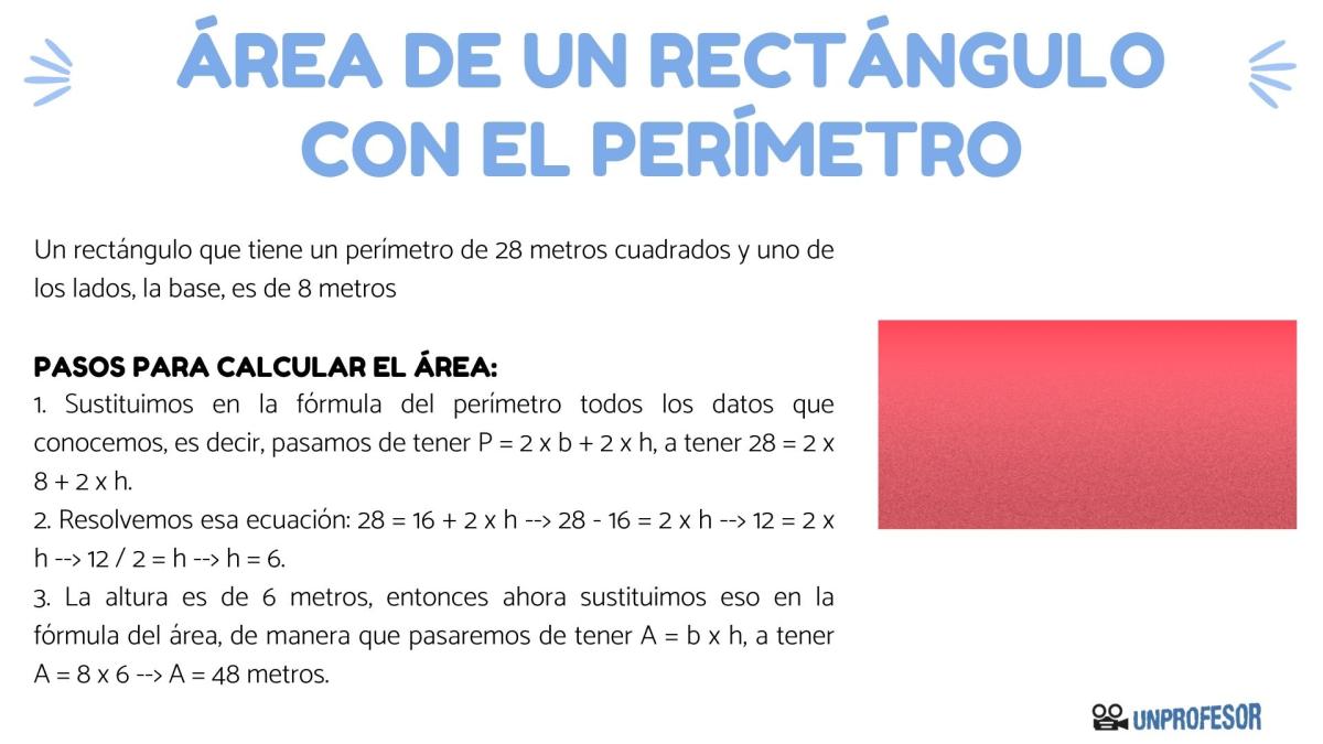 Cómo sacar el área de un rectángulo con el perímetro