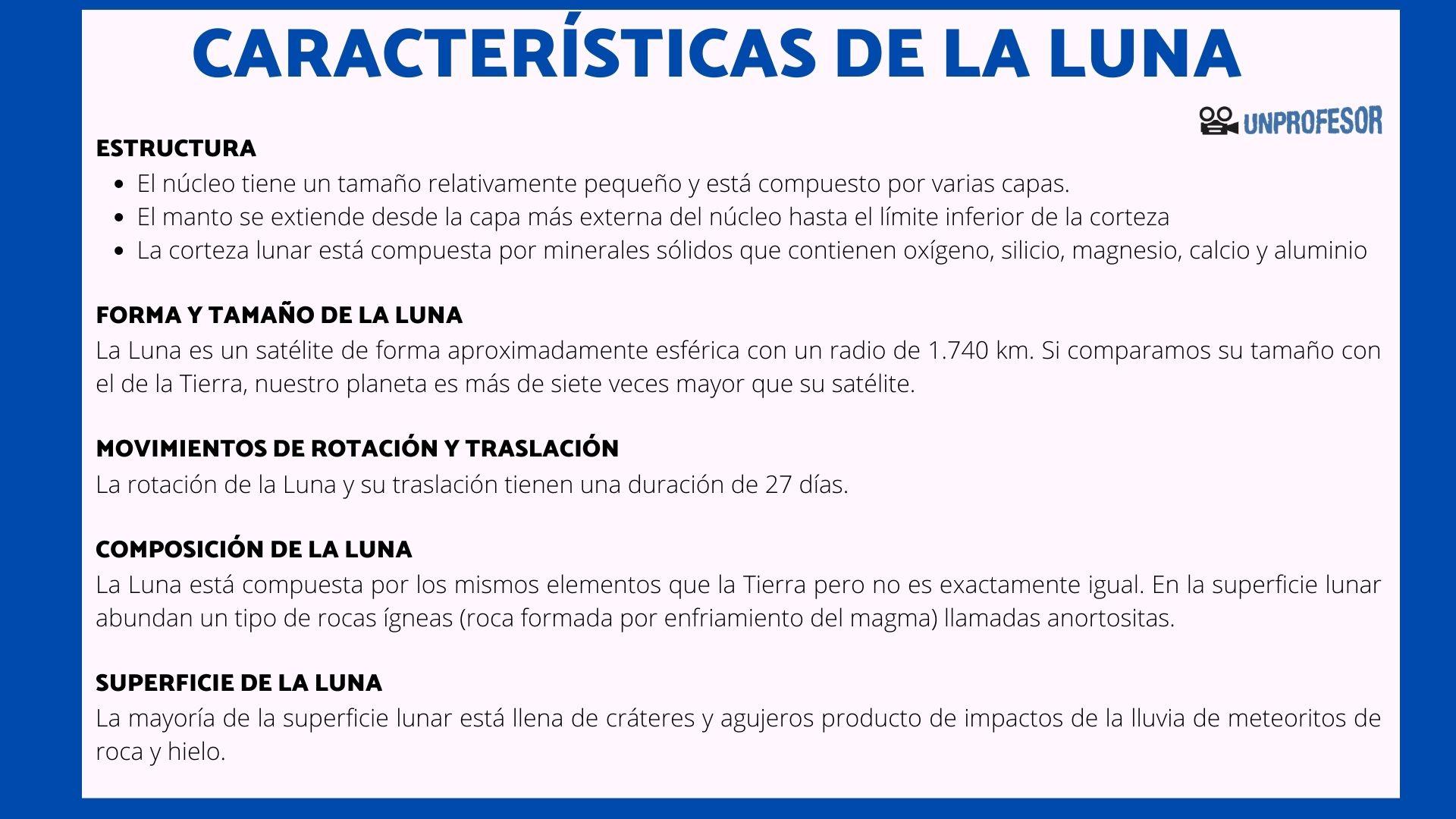 6 principales CARACTERÍSTICAS de la LUNA - [resumen!]