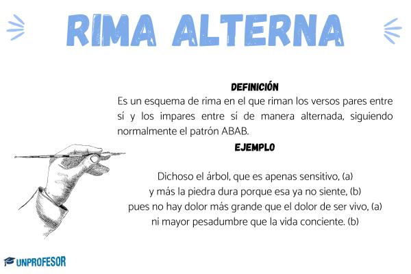 Qué es la rima alterna: ejemplos