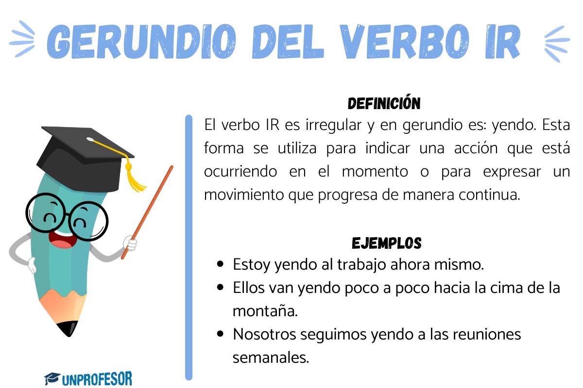 Gerundio del verbo IR en español