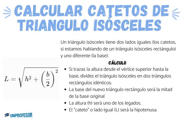 Cómo calcular catetos de un triangulo isósceles