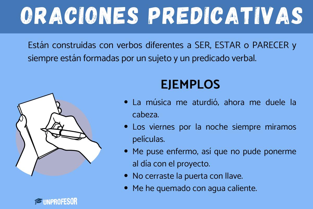 Ejemplos de oraciones predicativas