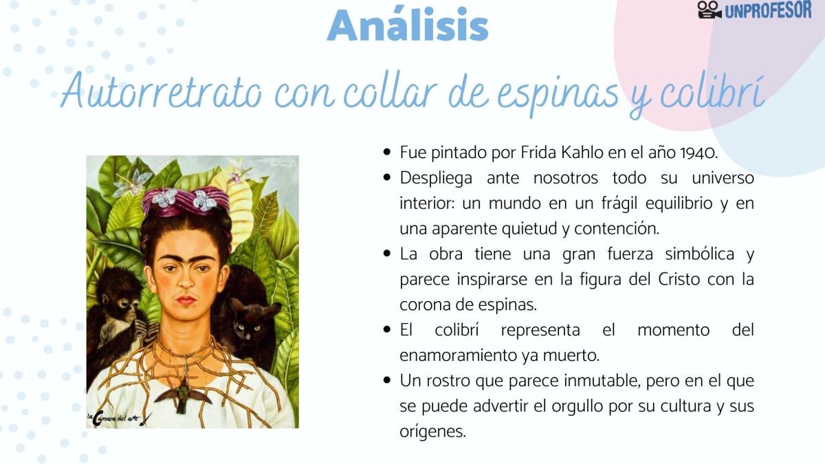 Autorretrato con collar de espinas y colibrí – análisis