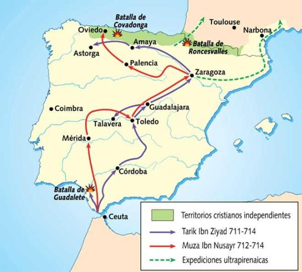 Al-Andalus - Historia resumida y mapa - ¿Quién fundó al-Ándalus? 