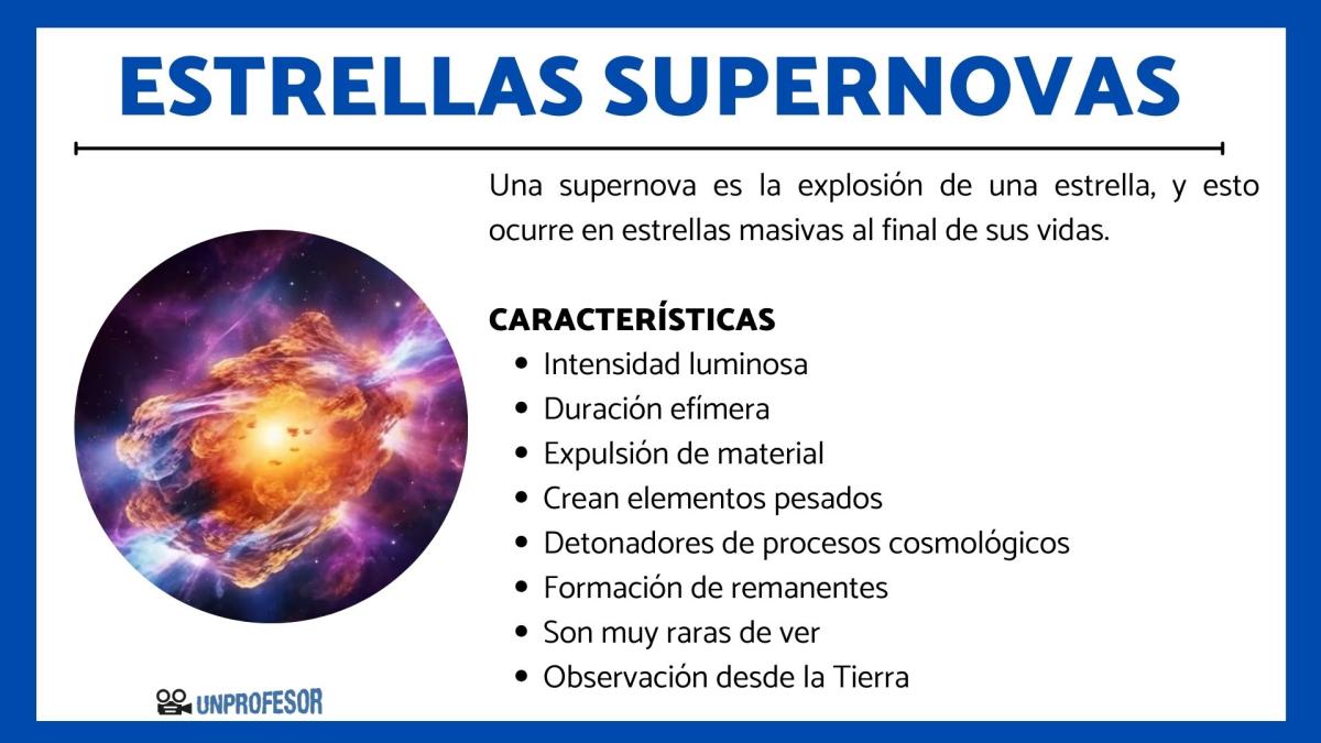 Qué es una estrella supernova y sus características
