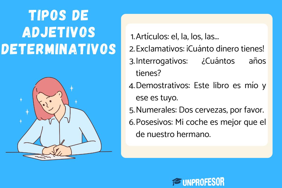 Tipos de adjetivos determinativos con ejemplos