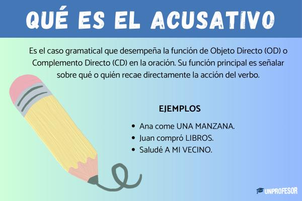 Qué es el acusativo: ejemplos