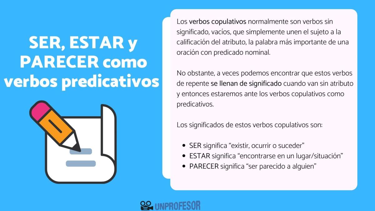 Verbos ser, estar y parecer como predicativos