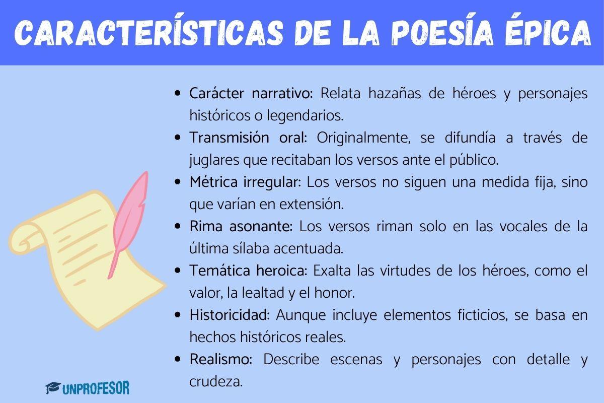 Características de la poesía épica española