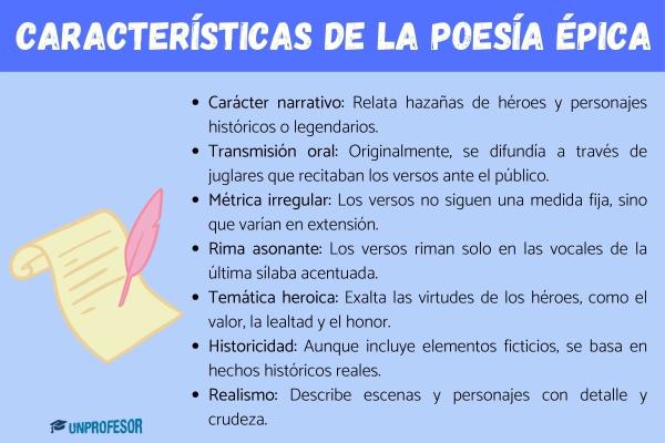 Características de la poesía épica española