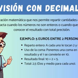 División con decimales: ejemplos