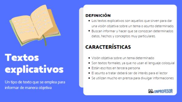 Textos explicativos: características