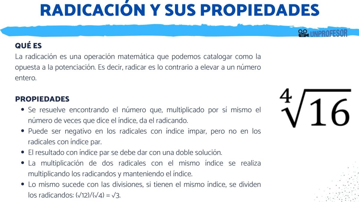 Qué es la radicación y sus propiedades - con ejemplos