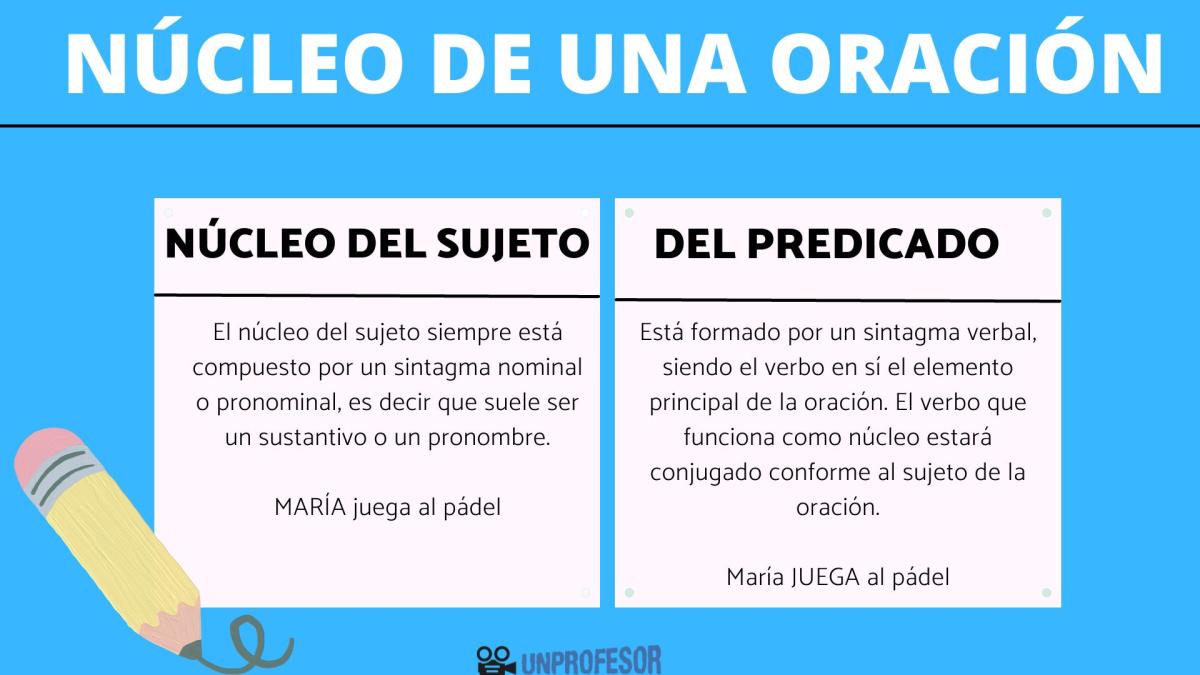Qué es el núcleo de una oración - ejemplos