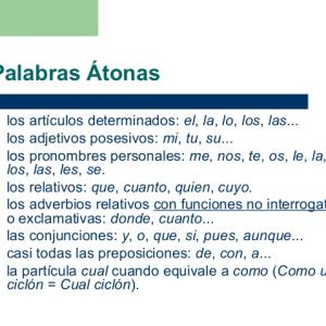 Palabras átonas - Definición