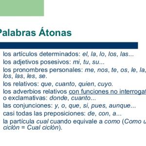 Palabras átonas - Definición